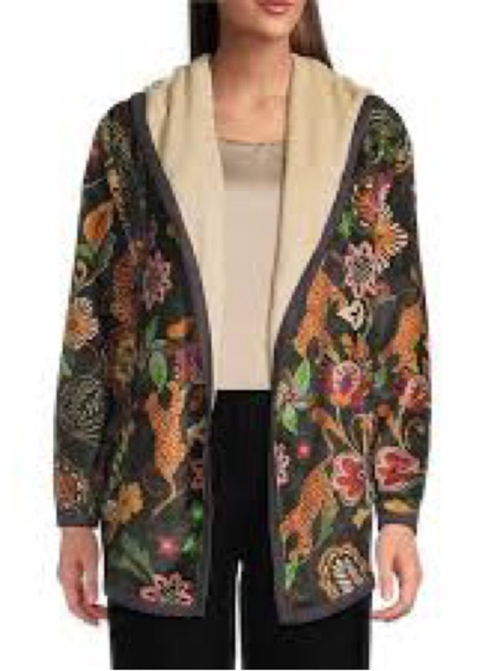 Johnny Was Joan Reversible Super Soft Sherpa Hooded Jacket - Picture 2 of 16